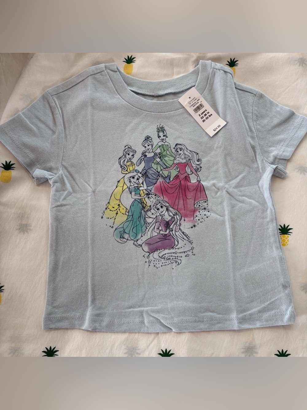 Light Blue Girls' Princess Graphic Tee 2T